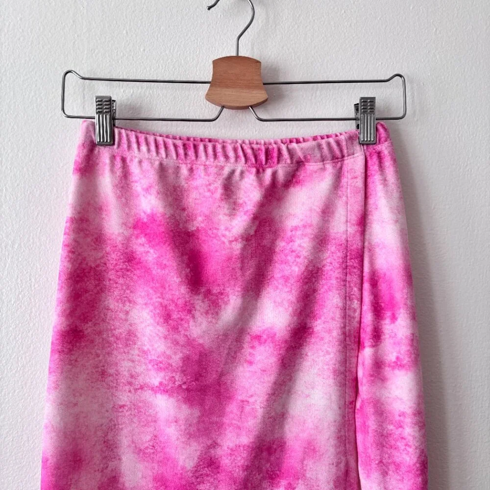 Frankie's Bikinis Stacey Terry Maxi Skirt Distorted Pink Dye